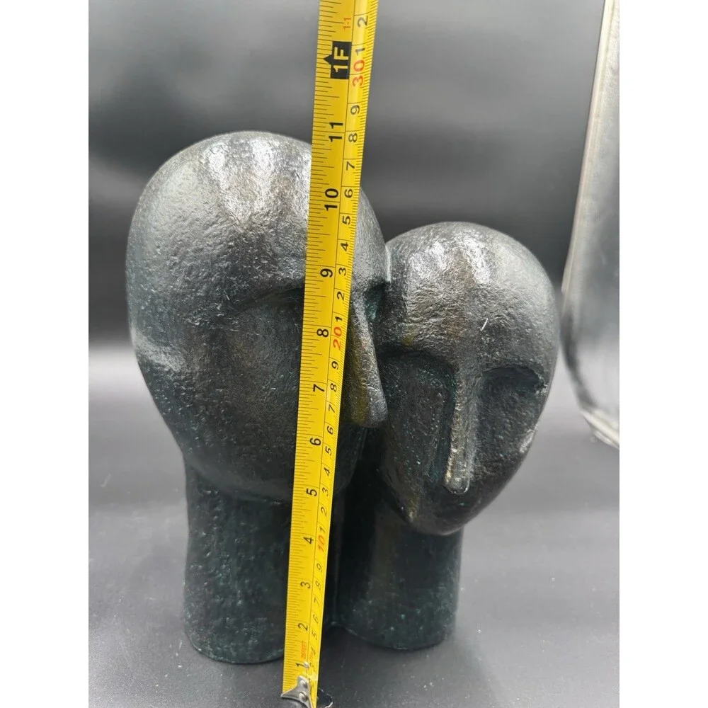 Gaubert Poly Resin Couple Head Sculpture